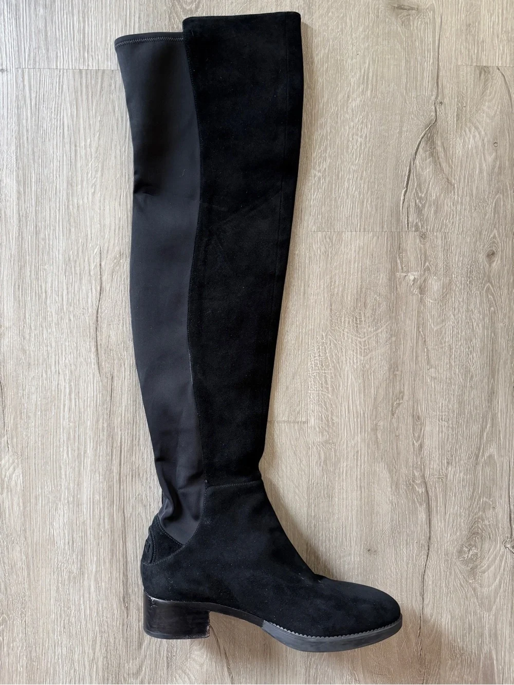 Tory Burch Black Suede Caitlin Over-the-Knee Stretch Boots 7.5 Amputee LEFT ONLY